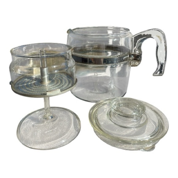 Vintage Pyrex percolator coffee pot, 6 cups, missing replaceable basket lid - Picture 3 of 4